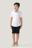 One Friday Kids Boys White 100% Cotton Shirt Sleeves Shirt With Bow