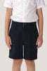 One Friday Kids Boys Navy Blue Stretchable Cotton Embroidered Shorts With Pockets