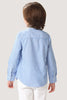 One Friday Kids Boys Blue 100% Cotton Stripe Shirt With Contrast Collar