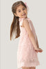 One Friday Kids Girls Peach Chemical Lace Sleeveless Dress
