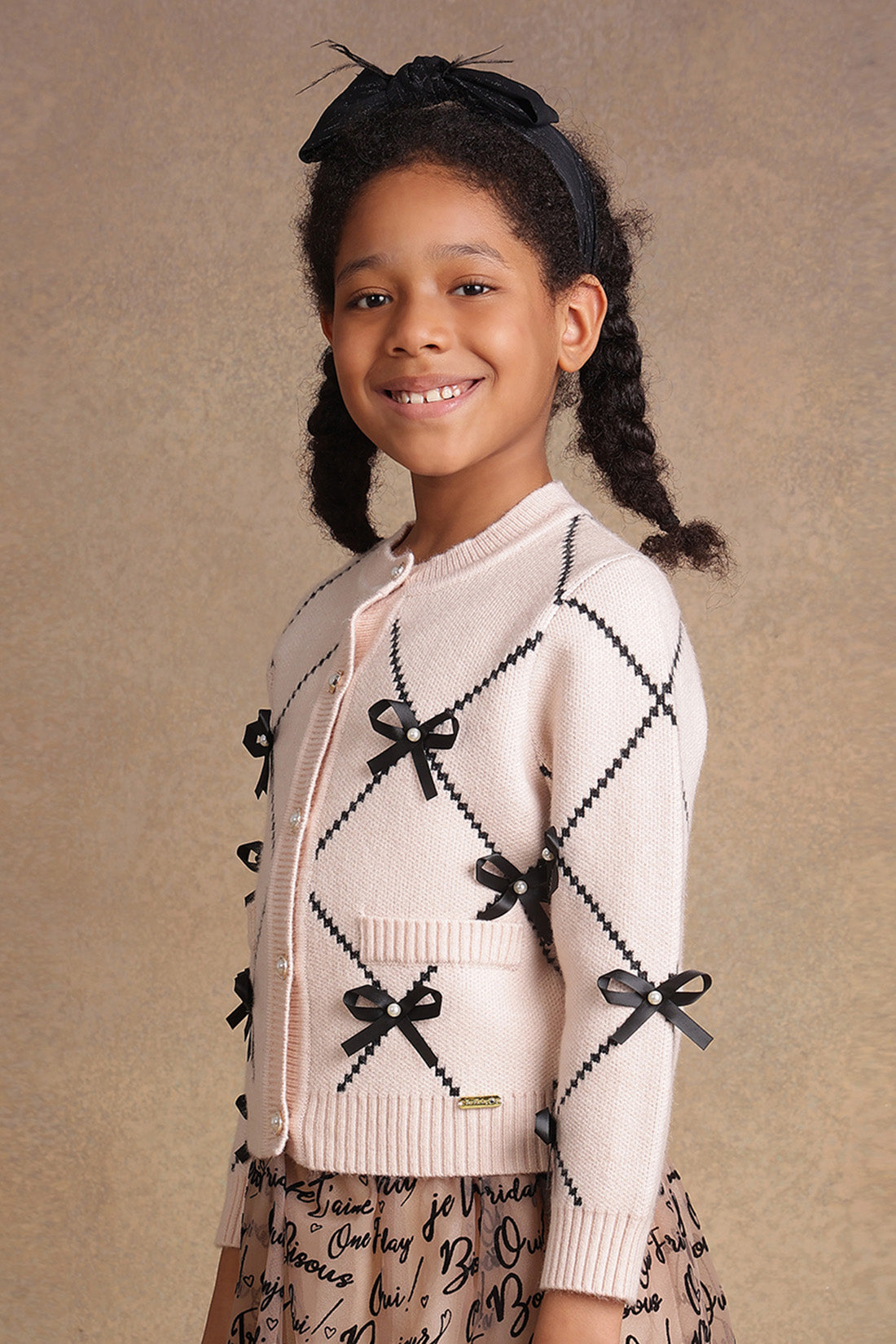 Girls Nude Solid Sweater