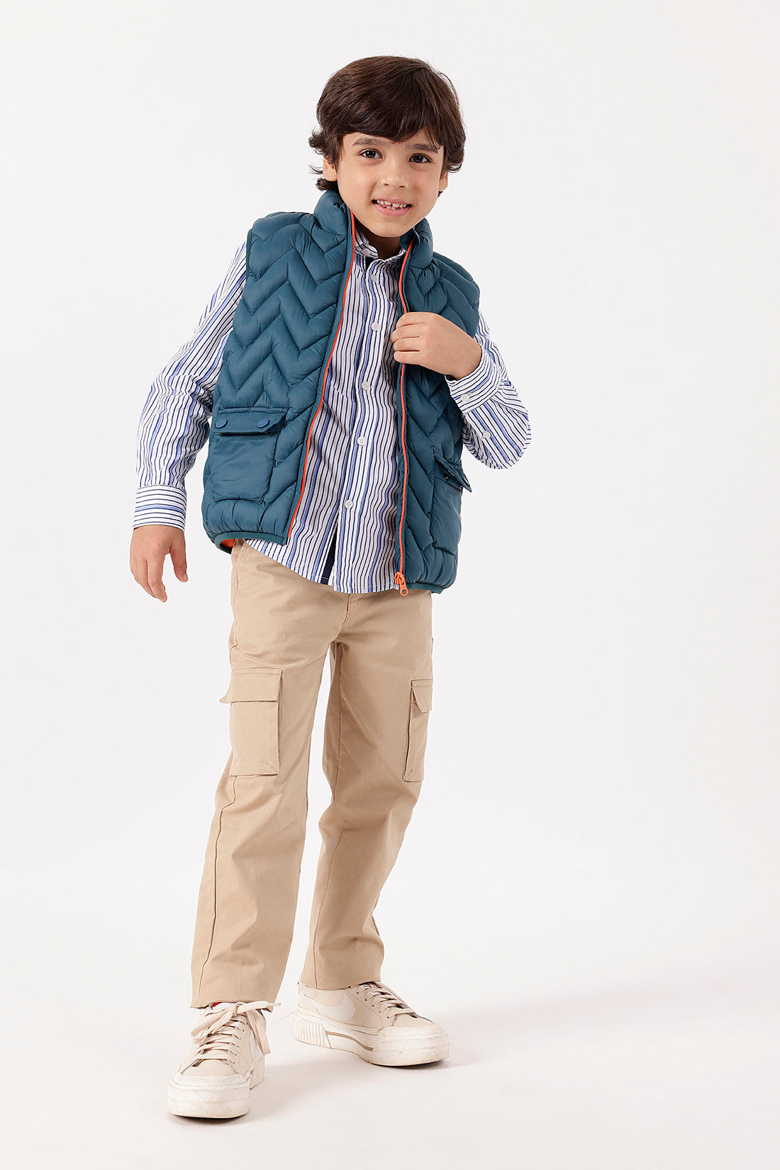 Boys Teal Sleeveless Jacket One Friday