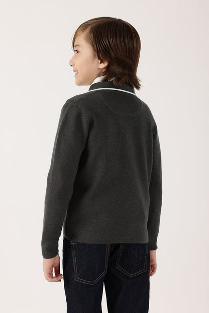 Boys Grey Knit Cardigan One Friday