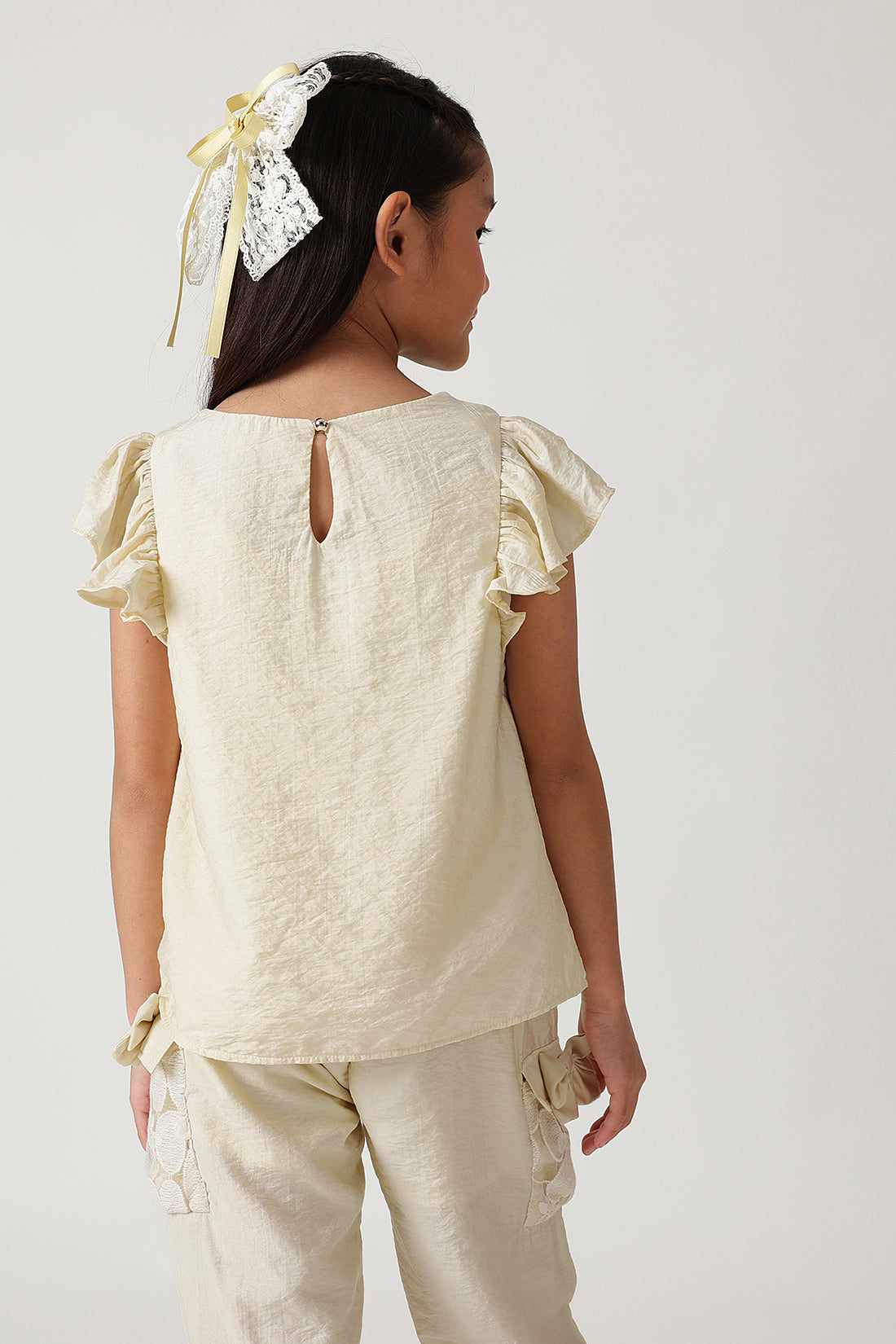 Girls Sand Regular Fit Sleeveless Solid Top by One Friday