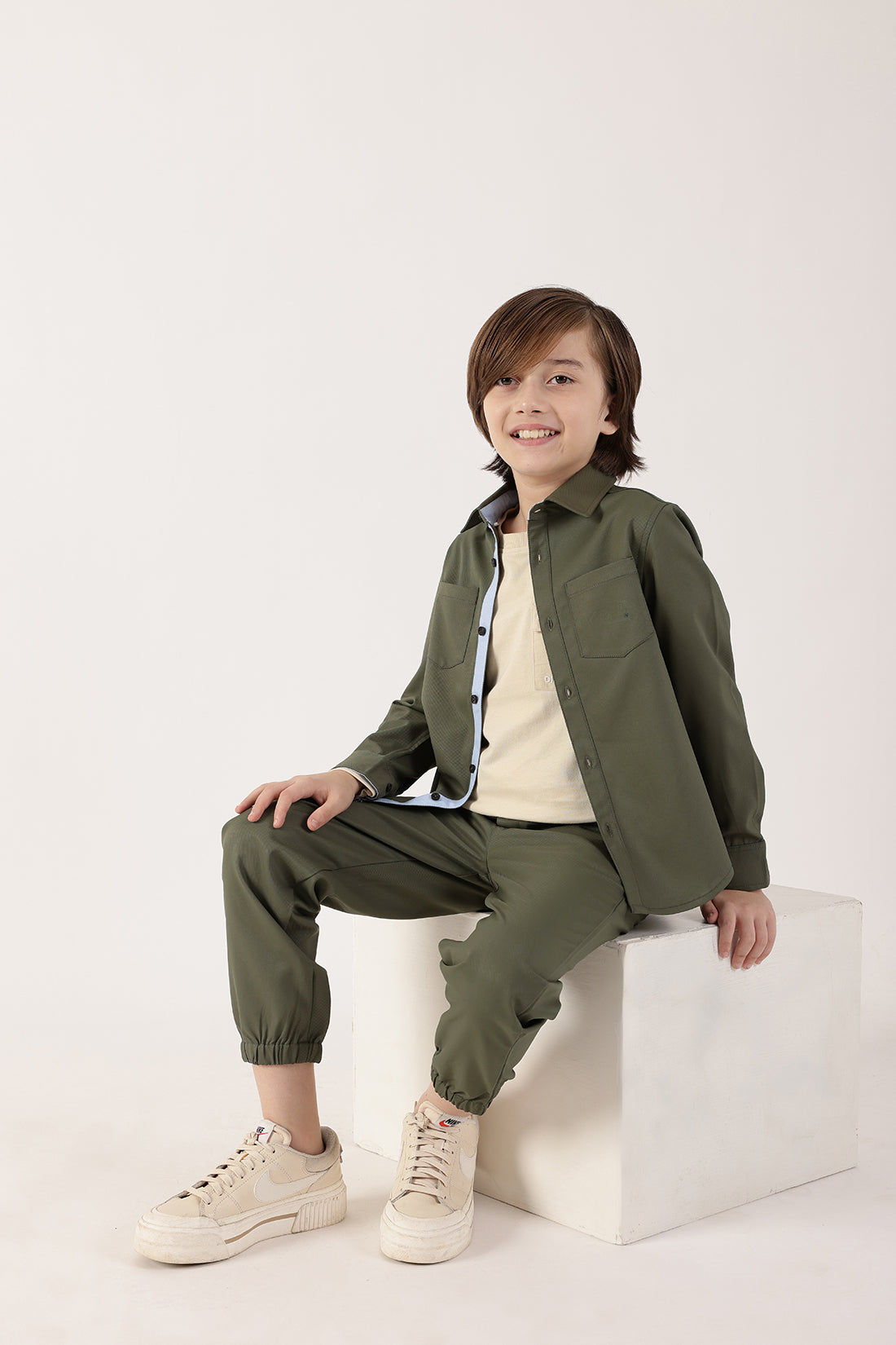 Boys Olive Joggers One Friday