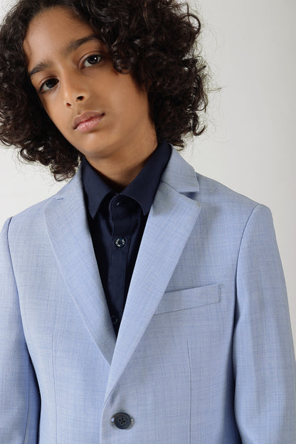 Boys Blue Regular Fit Blazer & Pants Two-Piece Suit Set by One Friday