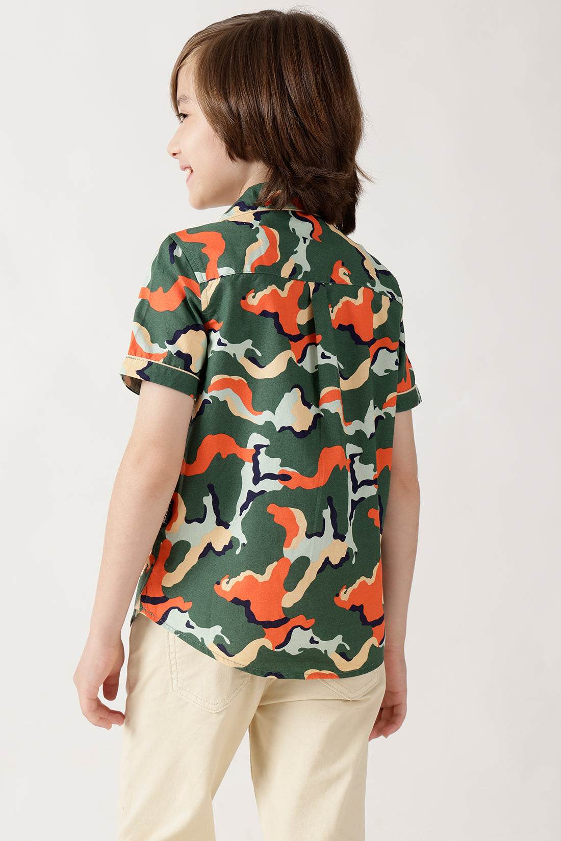 Boys Multi Color Loose Fit Half Sleeve Printed Shirts By One Friday