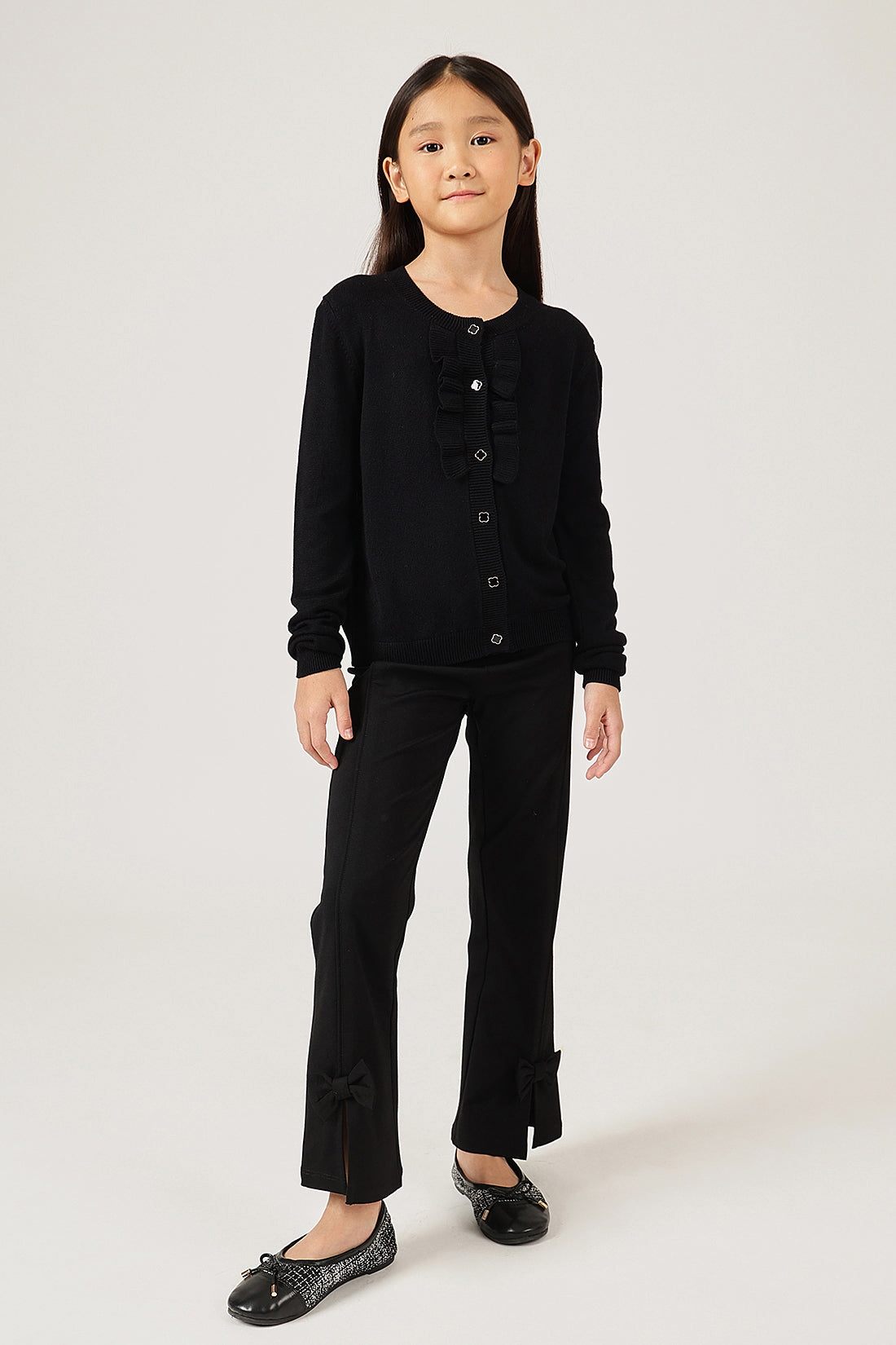 Girls Black Solid Tencel Jegging Regular Fit | One Friday