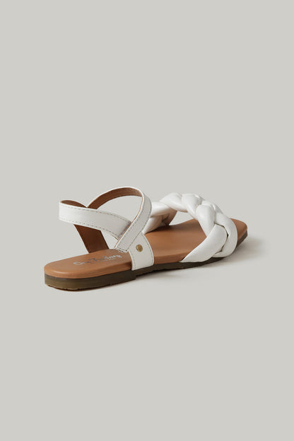 Buy White Braided Sandals | Girls' Sandals Online | One Friday