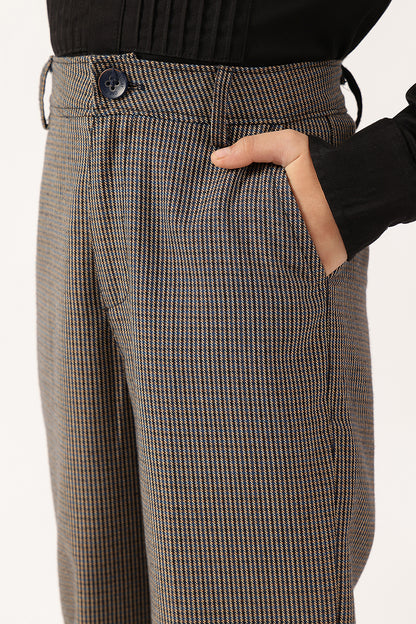 Boys Multi-Colored Solid Woven Trousers