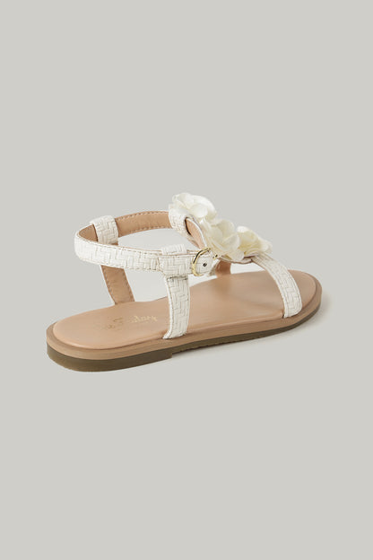 One Friday Girls Off White Solid Sandal