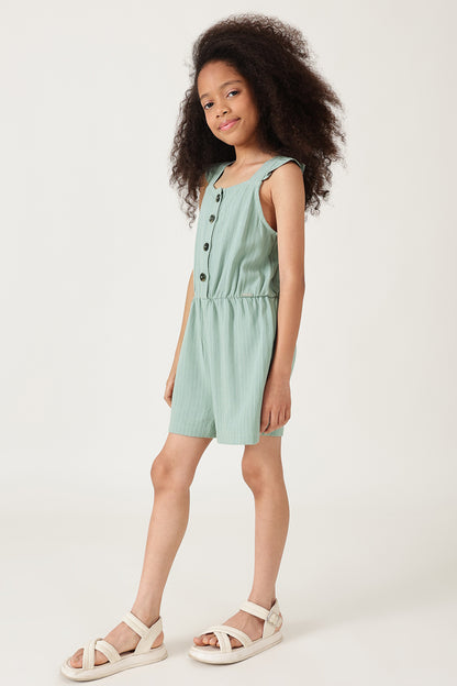 One Friday Girls Mint Stripes Jumpsuit