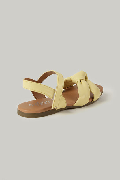 One Friday Girls Yellow Solid Sandal