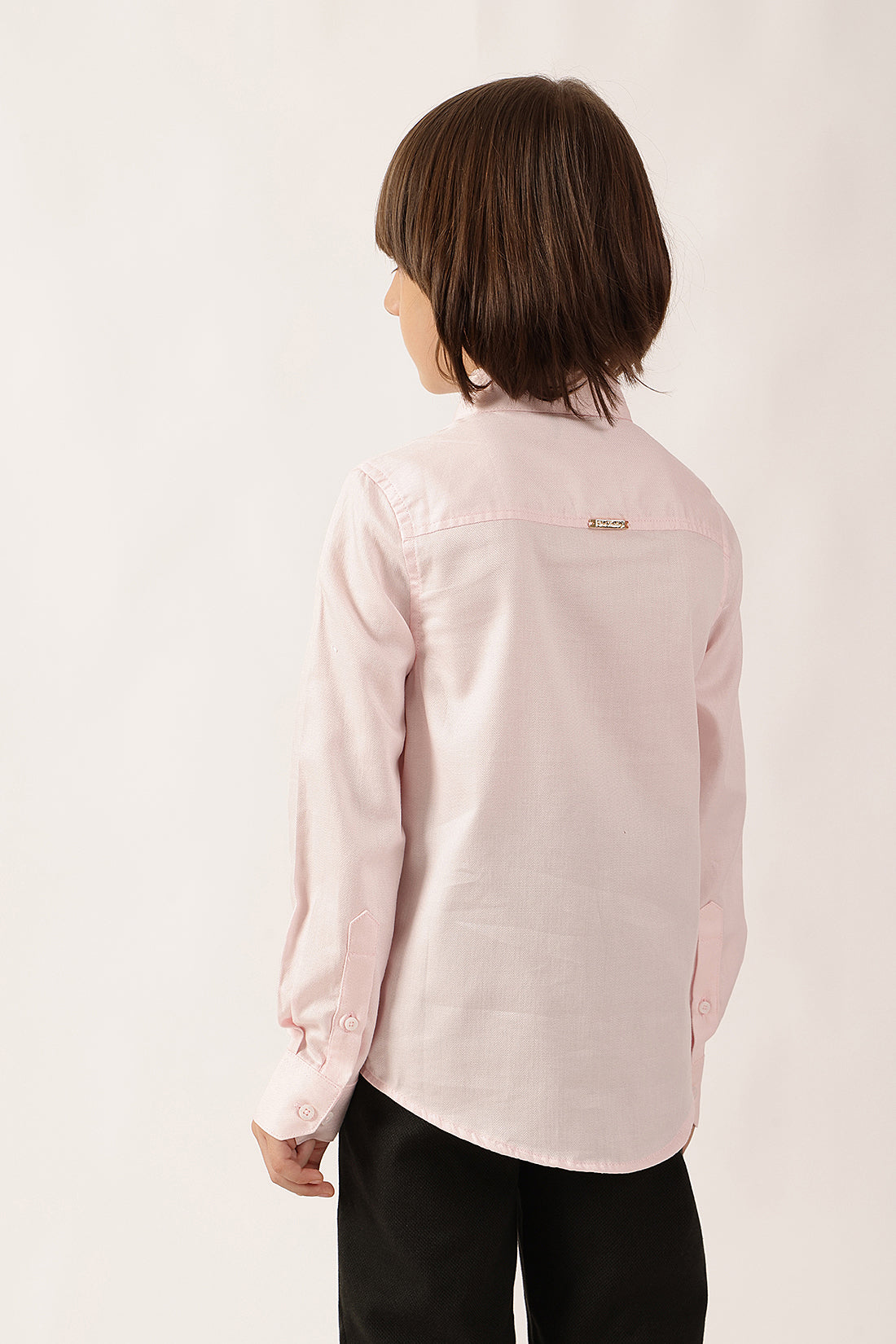 Boys Pink Cotton Full Sleeve Woven Shirt | One Friday