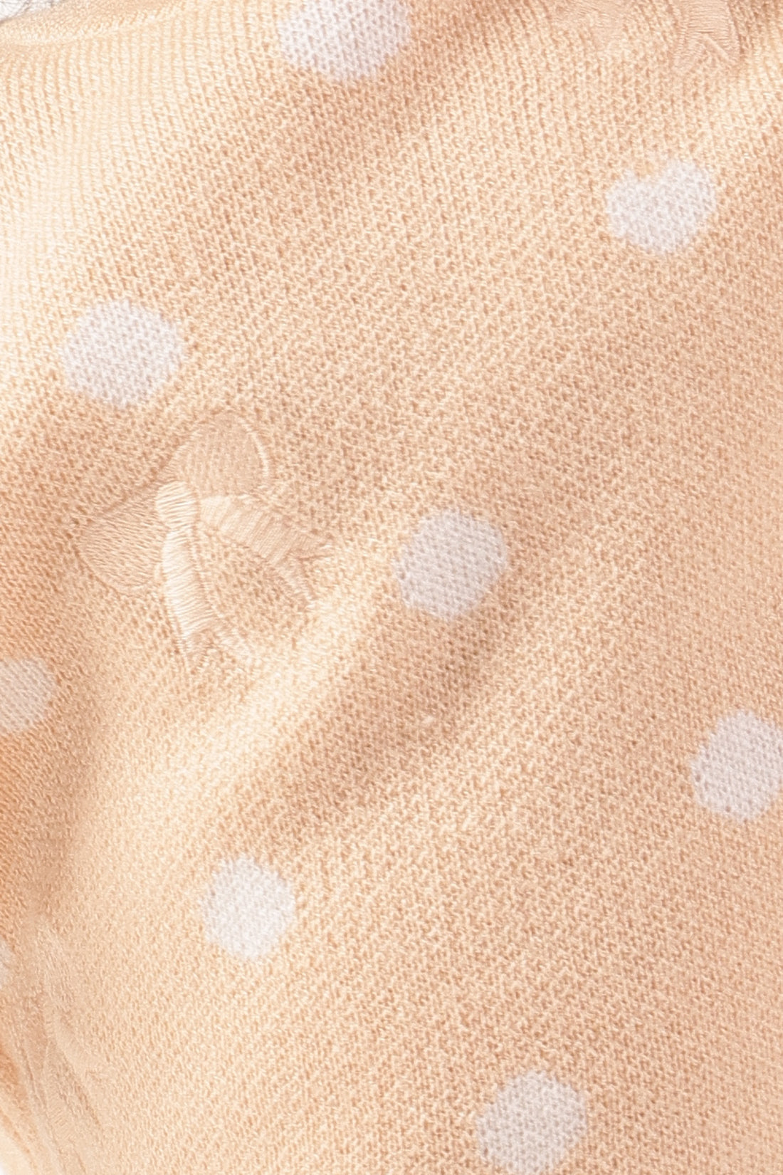 Baby Girls Peach Polka Dot Knit Sweater