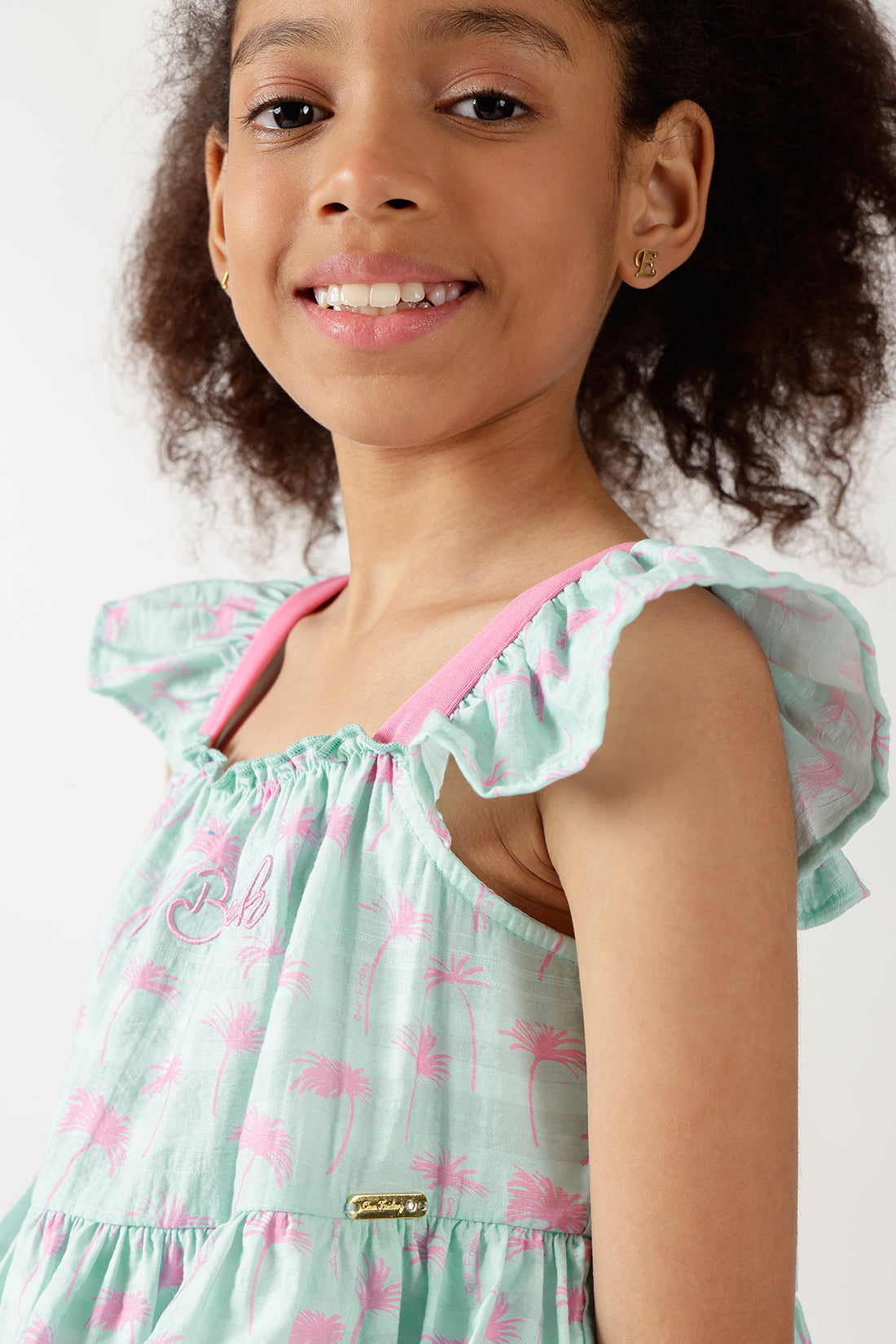 Girls Multicolor Regular Fit Sleeveless All-Over Print Top by One Friday