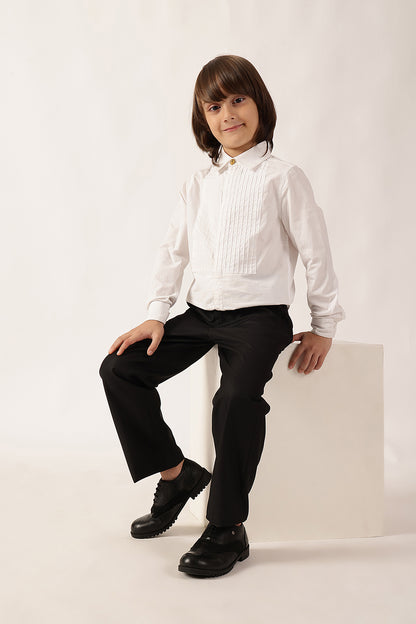 Boys Off White Cotton Blend Shirt – Smart Wear | One Friday