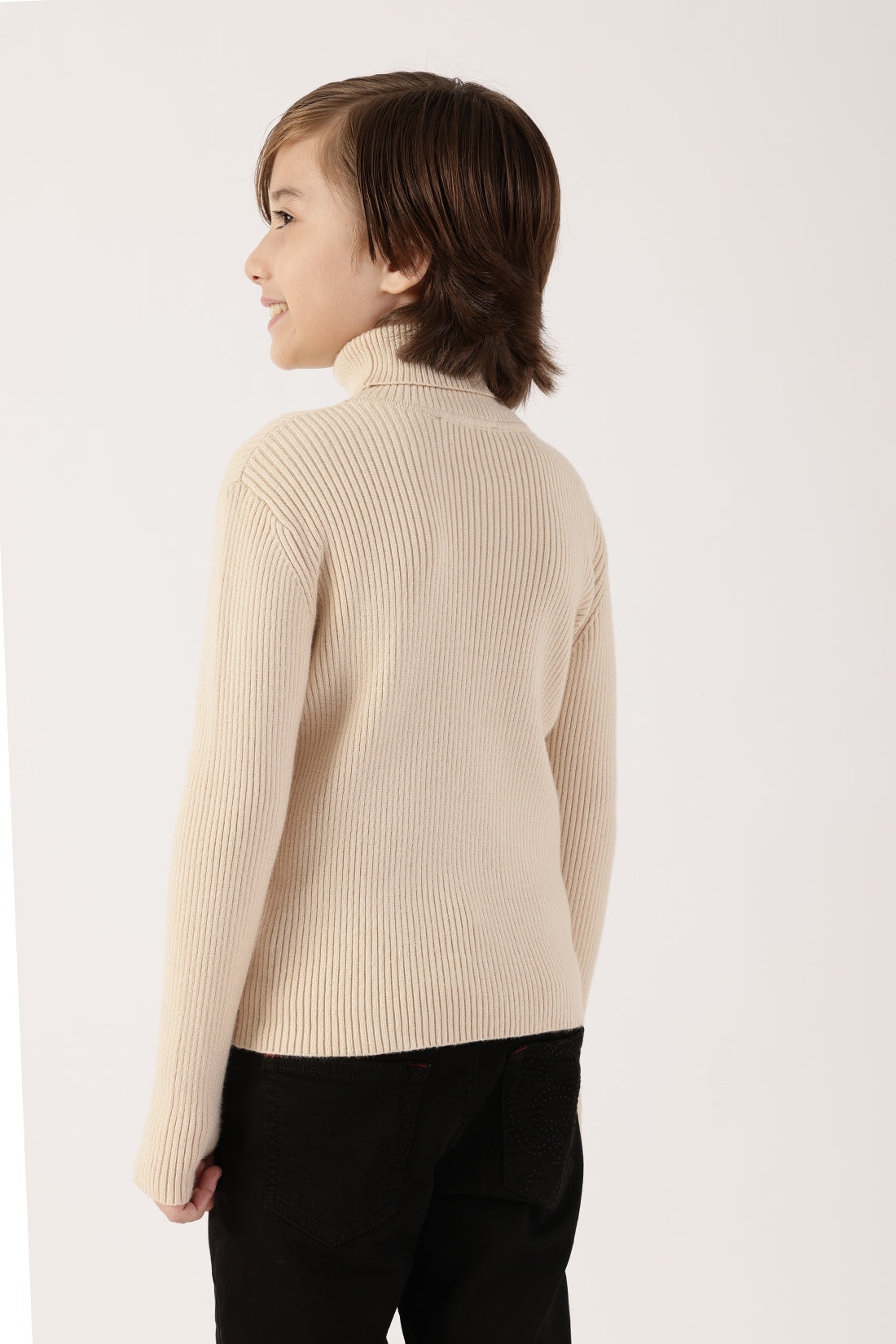 Boys Off-White Turtle Neck Jumper