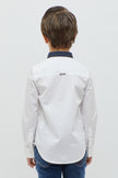 One Friday Blue Collar Off White Shirt