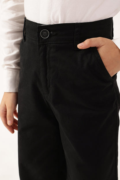 Boys’ Black Straight Fit Trousers One Friday