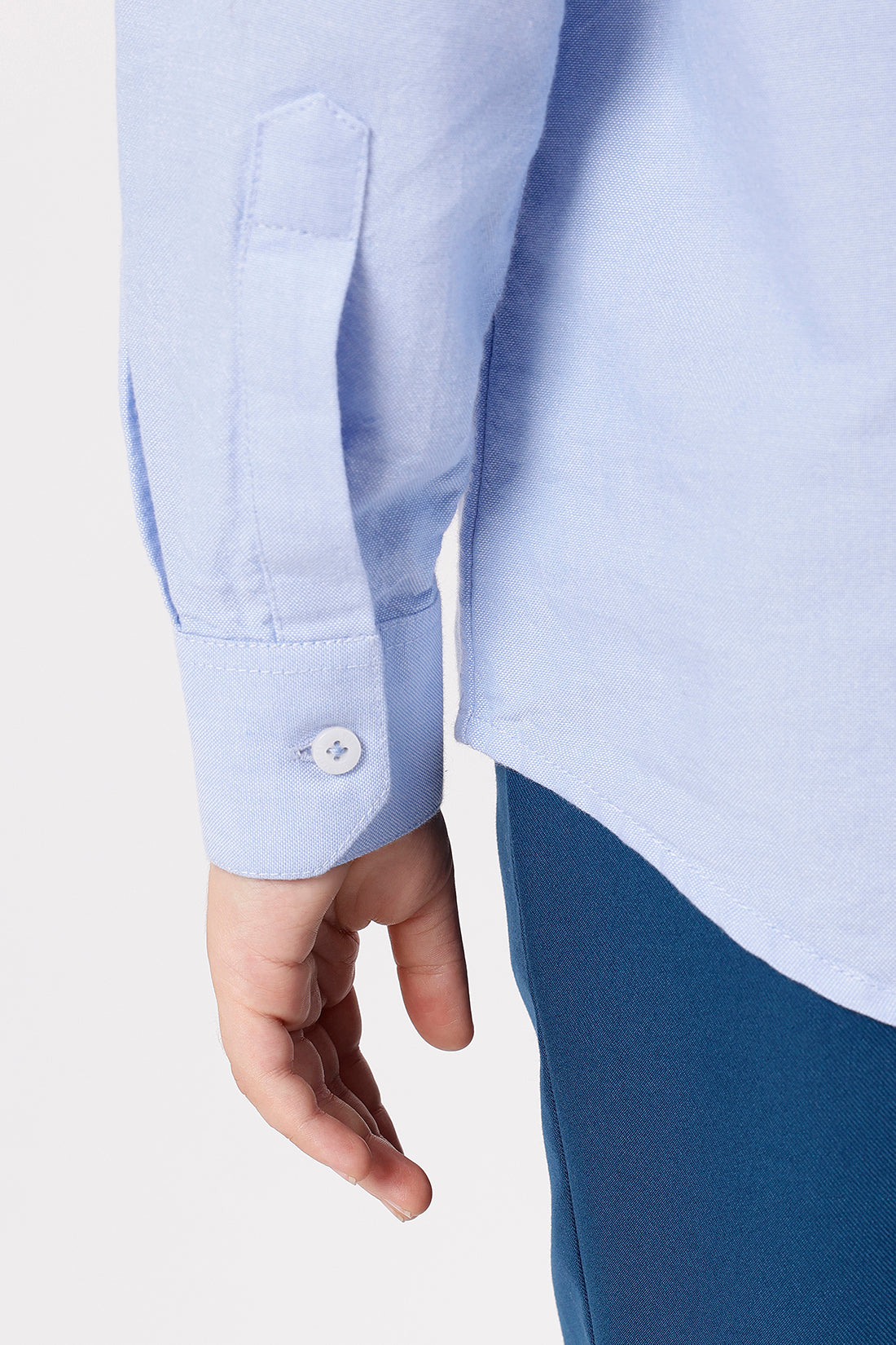 Boys’ Blue Solid Woven Shirt One Friday