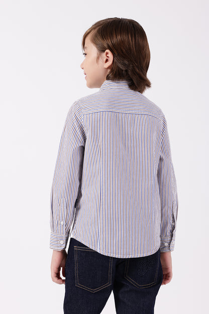 Boys Multi-Color Striped Shirt