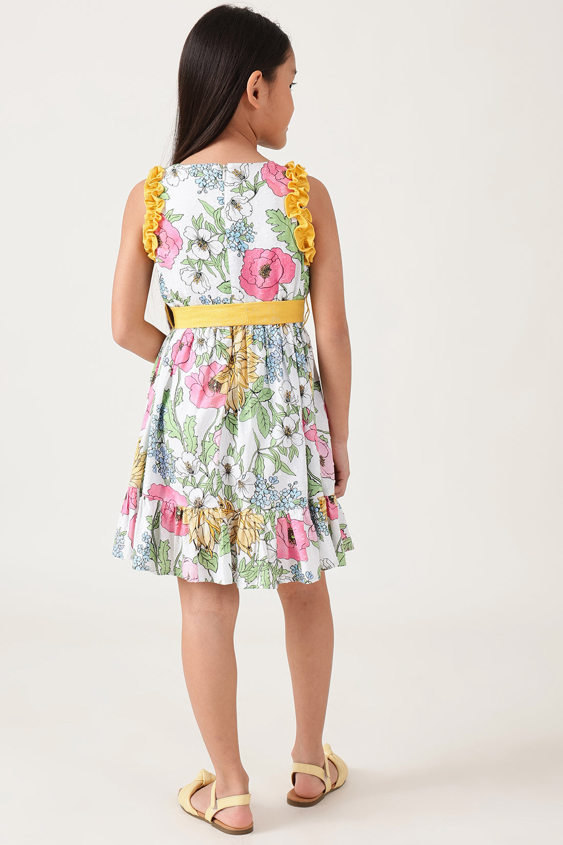One Friday Girls Multi Flower Print Dress