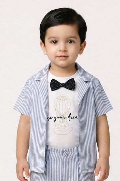 Baby Boys Blue Striped Casual Clothing Set