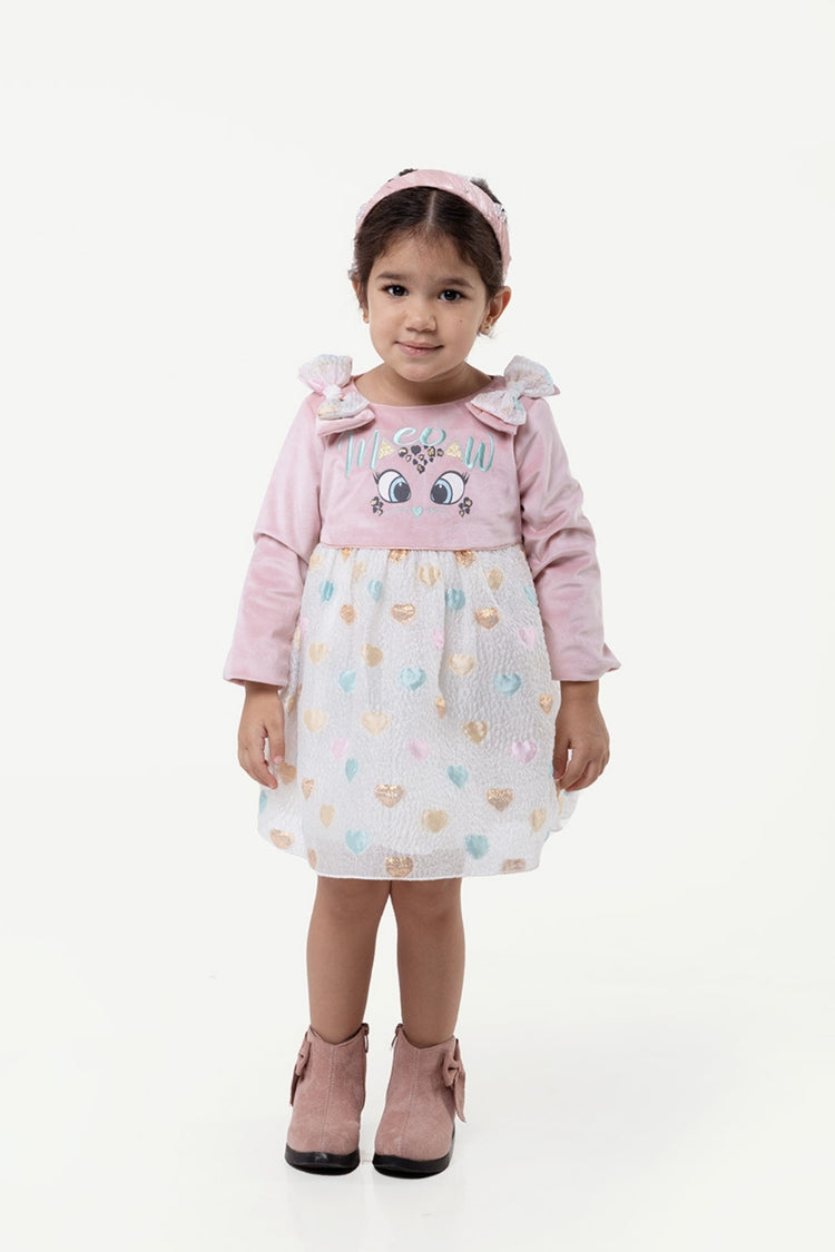 OneFriday Varsity Chic Sweetheart Bows Dress for Girls