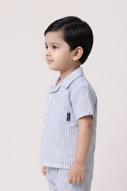 Baby Boys Blue Striped Casual Clothing Set