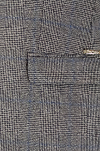 Boys Grey Solid Twill Blazer