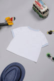 One Friday Baby Boys White Cotton Embroidered T-shirt