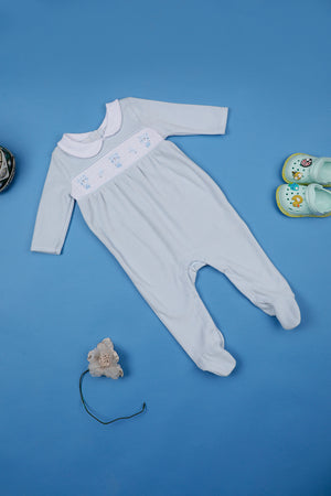 One Friday Infants Girls Blue Peter Pan Cotton Sleepsuit