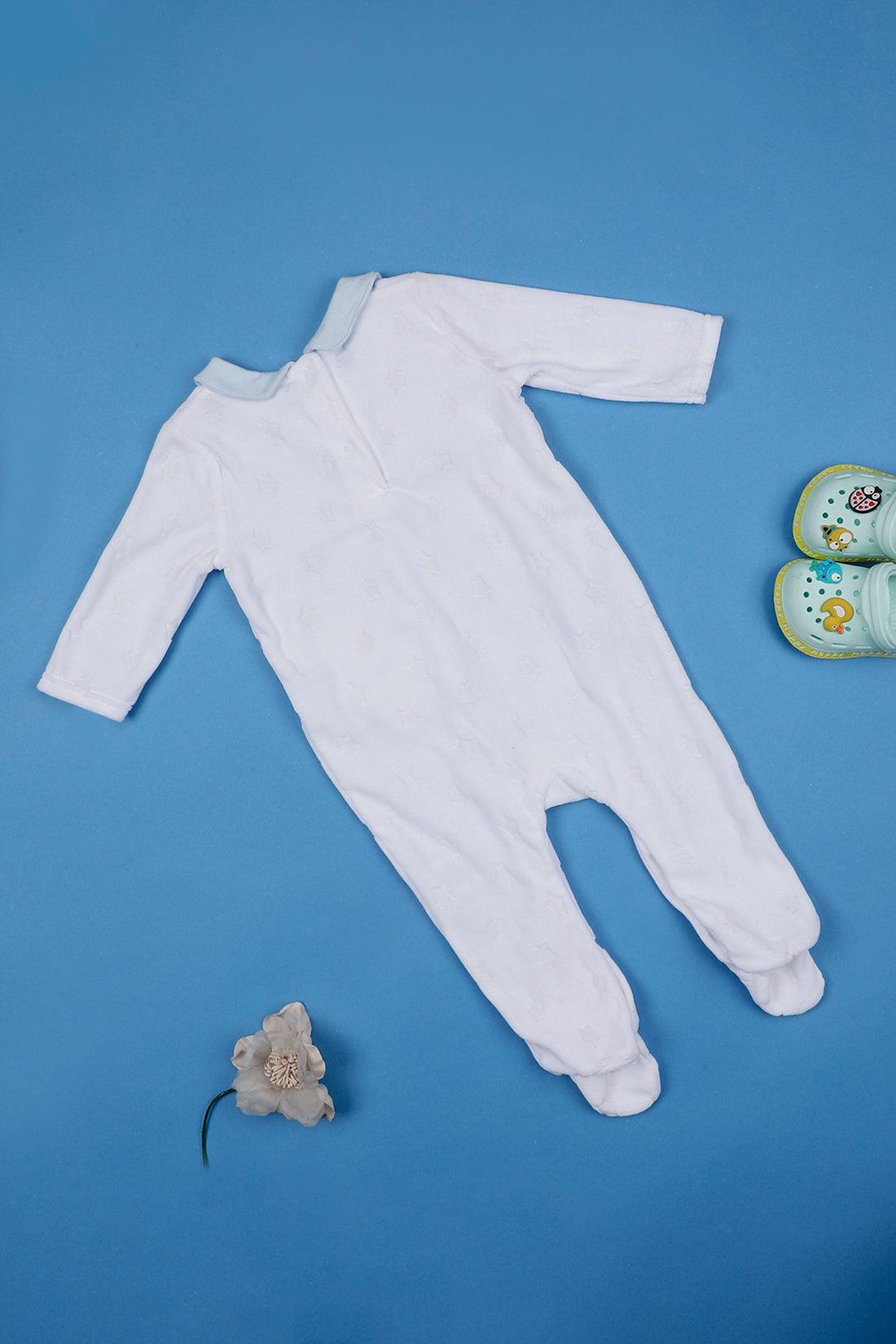 One Friday Infants Girls White Peter Pan Cotton Sleepsuit