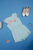 One Friday Kids Girls Blue Cotton Playsuit