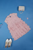 One Friday Kids Girls Pink Cap Sleeves Dress