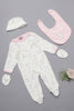 One Friday Infants Girls Pink Round Neck Cotton Sleepsuit