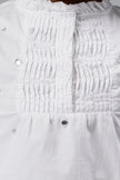 One Friday Kids Girls 100% Cotton White Short Sleeve Top With Pin Tucks & Frills
