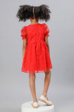 One Friday Girls Cherry Red Laced Dress