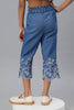 One Friday Girls Cotton Embroidered Capri Pant