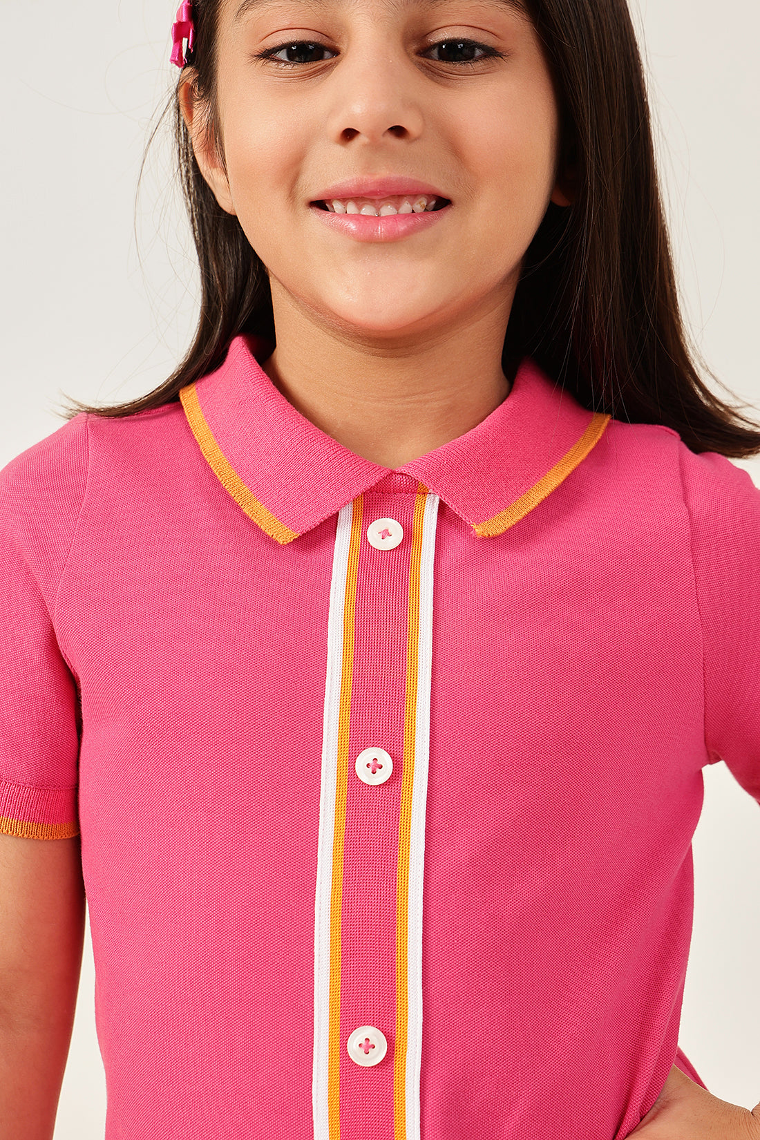 Girls Pink Sleeveless Knit Shirt Dress