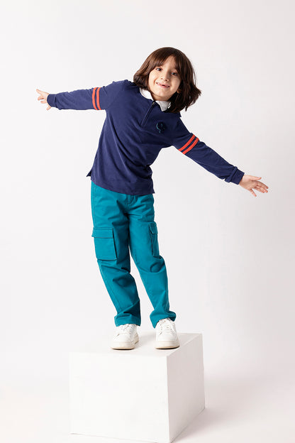 Boys Navy Blue Polo T-Shirt