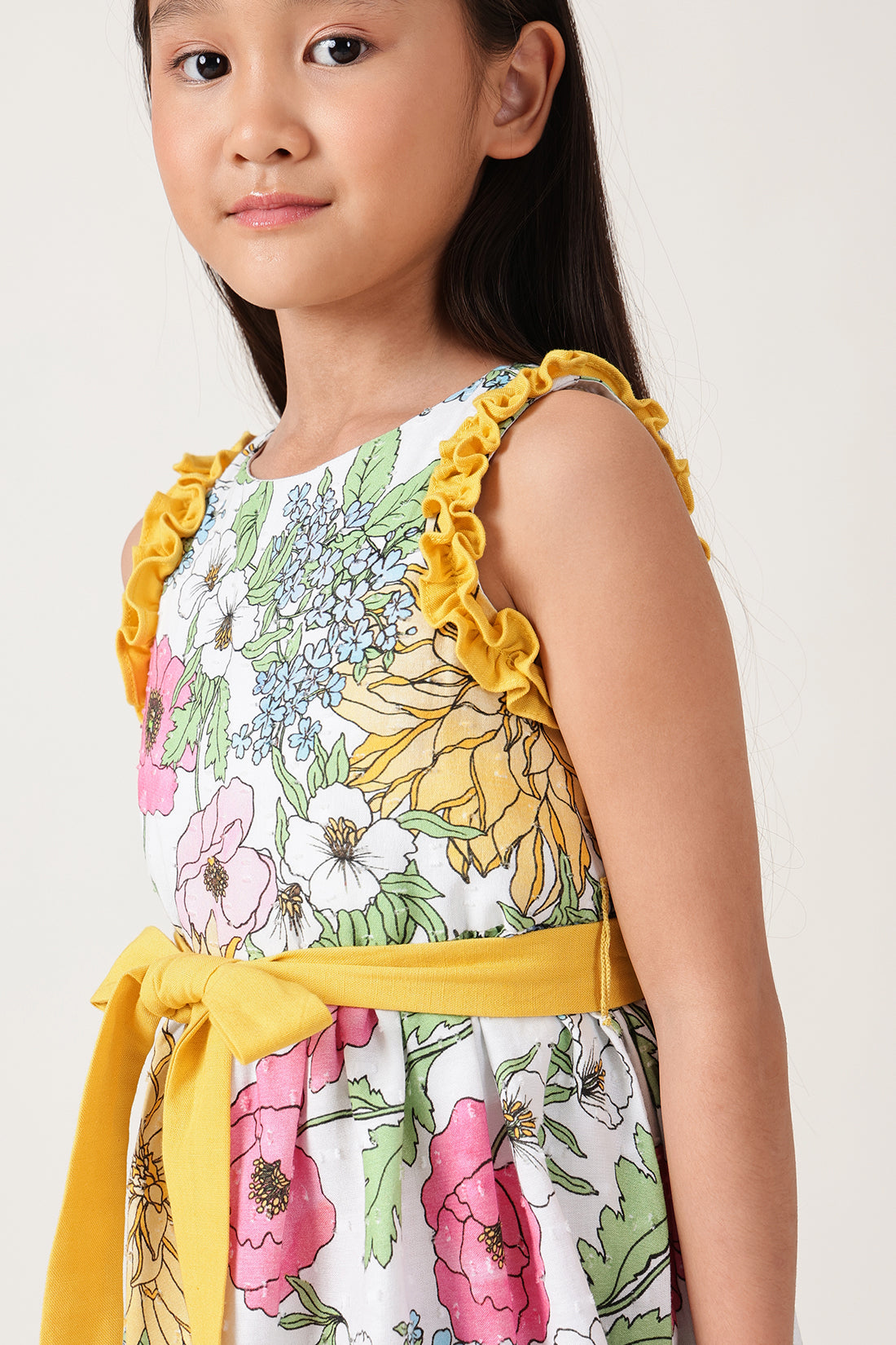 One Friday Girls Multi Flower Print Dress
