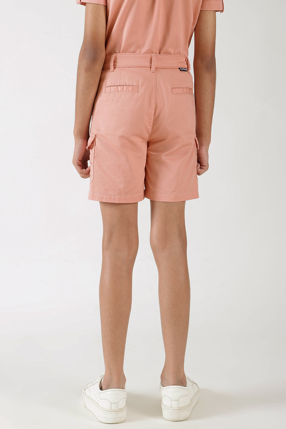 Boys Red Regular Fitted Solid Shorts by One Friday