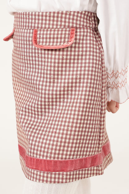 Girls Multicolor Check Woven Skirt