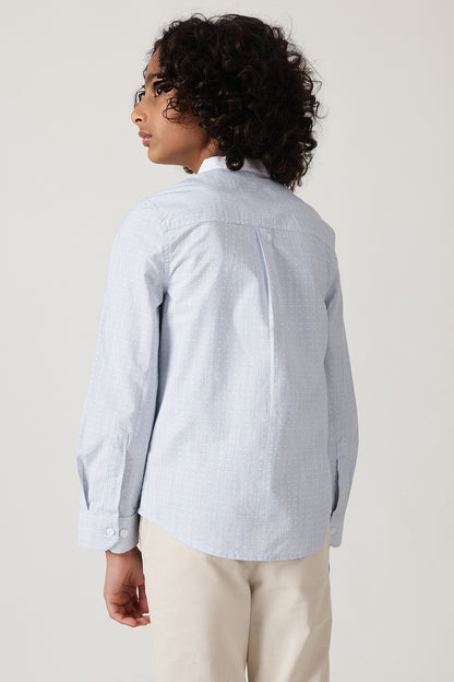 Boys Blue Regular Fit Full Sleeve Stripes Shirt by One Friday