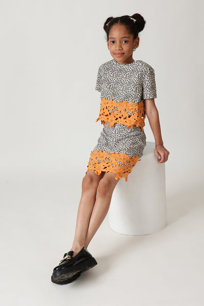 Girls Multi Color Color Regular Fit Short Sleeve Printed Tops By One Friday