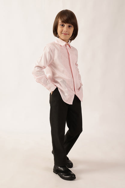 Boys Pink Cotton Full Sleeve Woven Shirt | One Friday
