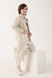 One Friday Boys Beige Cotton Knit Overshirt
