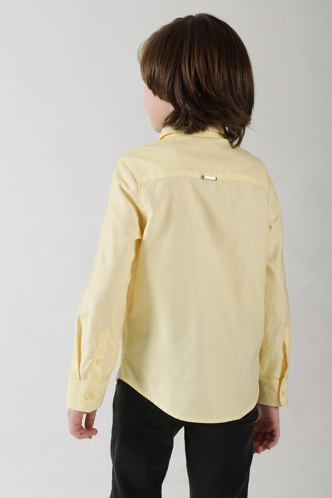 Boys Yellow Regular Full Sleeve Solid Shirt by One Friday